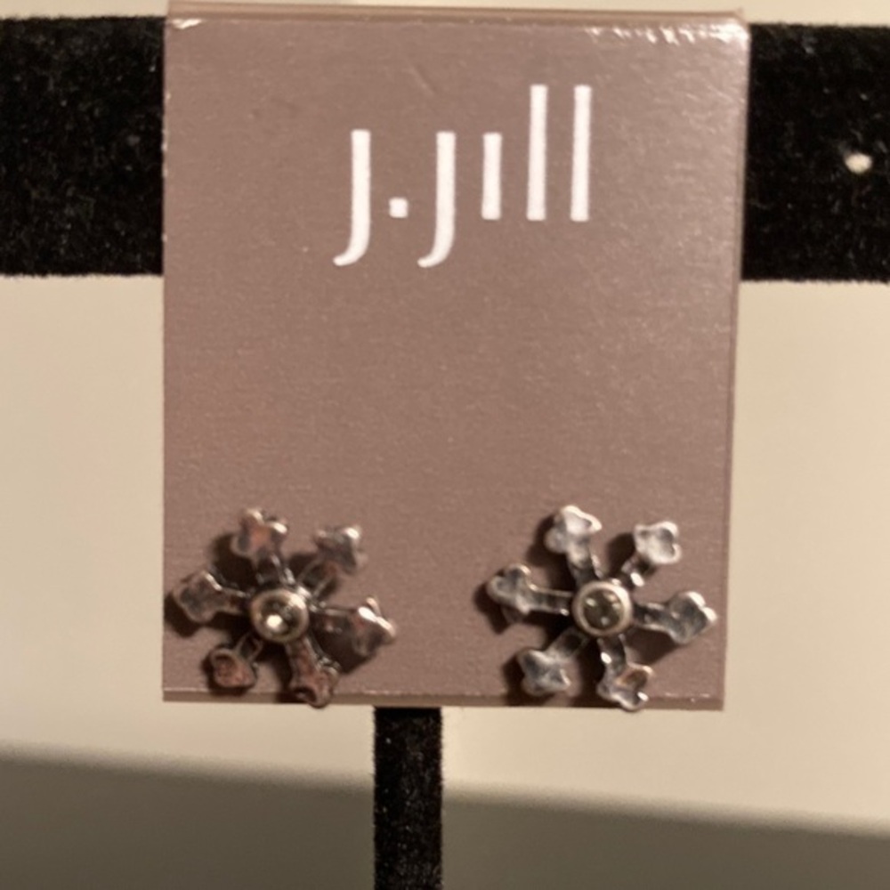 J. Jill Silver Snowflake Stud Earrings